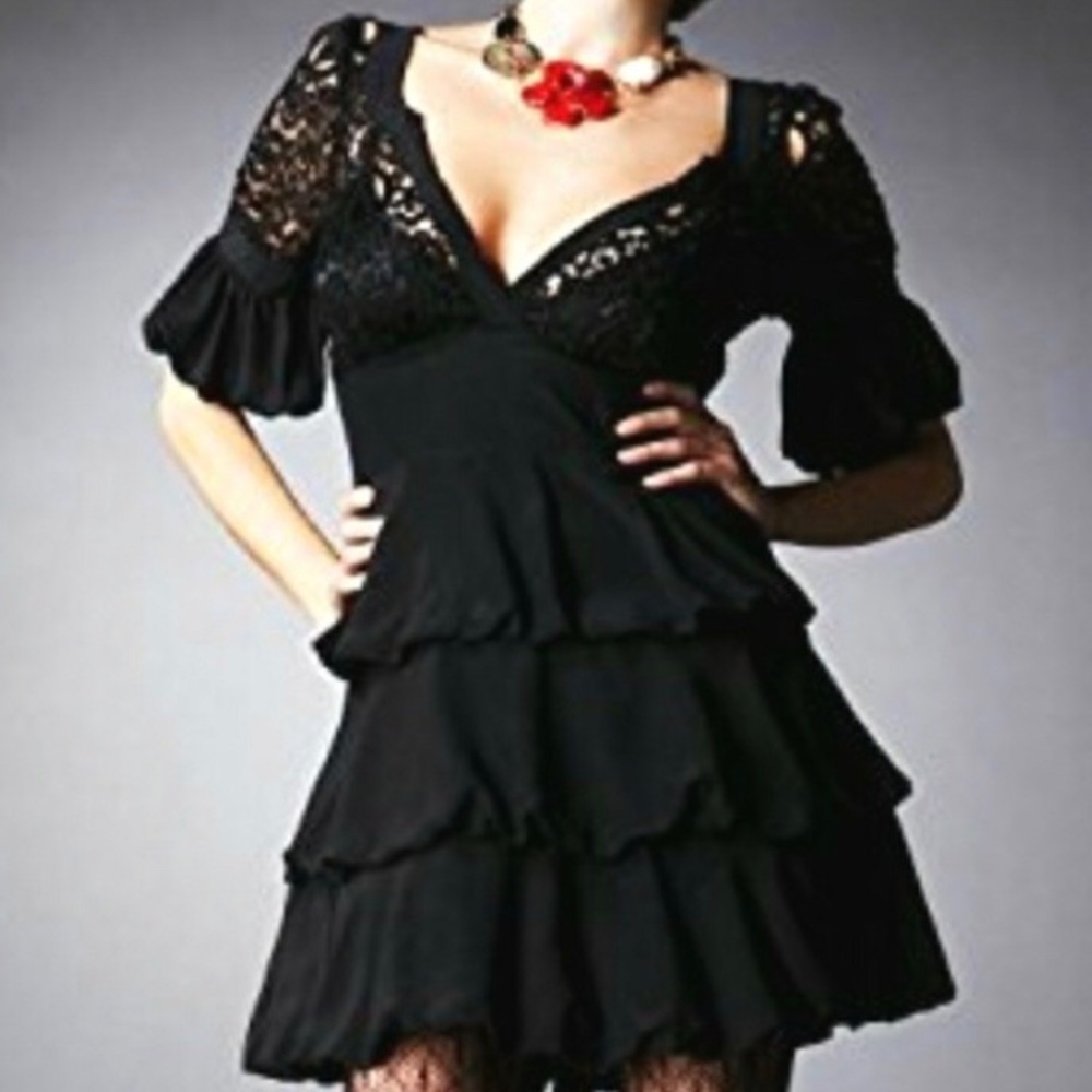 Bebe Silk Bubble Skirt & Sleeves, Crochet Flamenco